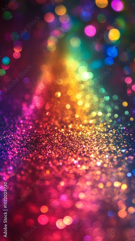 Poster a colorful image of glitter with a rainbow effect