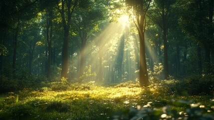 Obraz premium Sunlit Forest Path