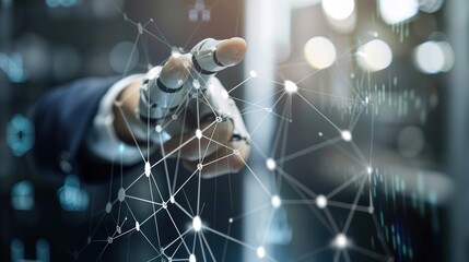 Digital Technology Future Internet Network - a futuristic and innovative visual. The white background emphasizes the connectivity and modernity of the digital network.