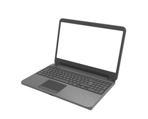 Notebook laptop isolate in transparent background 