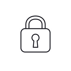 keyhole line icon with a lock
