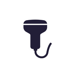 ultrasound icon, ultrasonic scanning pictogram on white