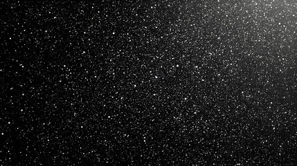 Obraz premium Abstract Black and White Digital Art. White Dots Scattered on a Black Background