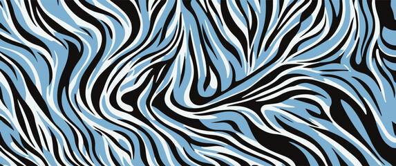 The cool, icy blue zebra print is perfect for adding a touch of sophistication to any space