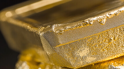 Gold bar shines brightly under light