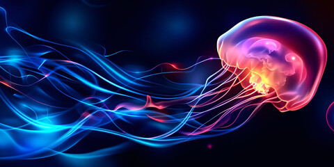 Explore the beautiful dance of colorful jellyfish in motion