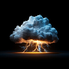 Lightning strikes dramatic cloud formation
