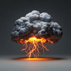 Lightning strikes to create a dramatic explosion