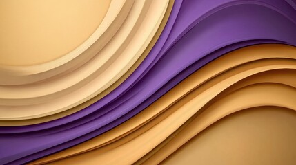 Fototapeta premium Abstract waves of purple and beige create a soothing visual flow, AI