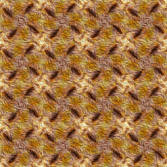 Seamless brown and yellow textured pattern with abstract rough shapes