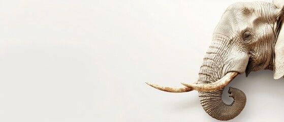 Obraz premium A close up of an elephant's head with tusks