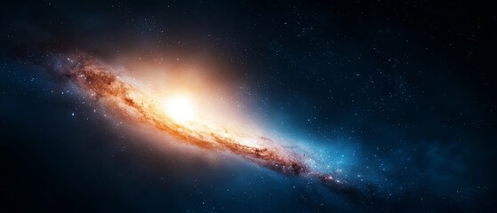 Obraz premium A spiral galaxy in the night sky with stars