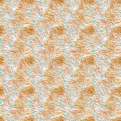 Fototapeta premium Earthy beige and turquoise seamless texture with abstract details