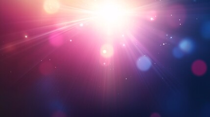 Fototapeta premium A vibrant, abstract background featuring radiant light rays and colorful bokeh effects. Perfect for creative projects, designs, and digital art.