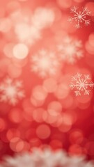 Abstract red bokeh snowflakes with a festive holiday vibe, snowflakes, holiday