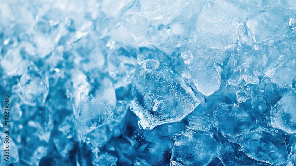 Poster a close-up view of a cluster of delicate ice crystals