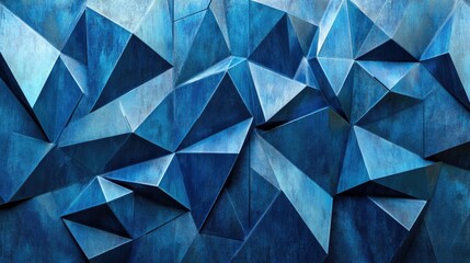 Fototapeta premium Abstract blue geometric pattern with sharp angles.