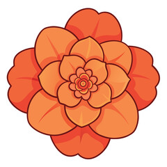 Begonia flat vector illustration.