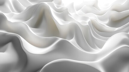 Obraz premium A close-up of flowing white fabric creating soft, wave-like textures.
