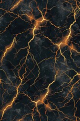 A close-up shot of a black and gold marble surface with unique patterns and textures