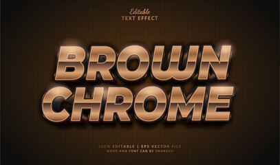 Brown Chrome Editable Text Effect Style 3d Luxury Bronze Gold
