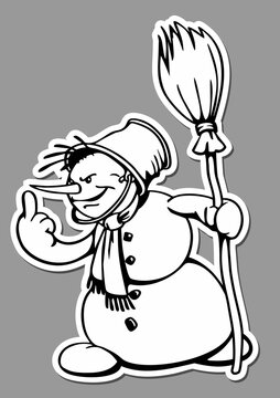 Snowman shows an obscene gesture.