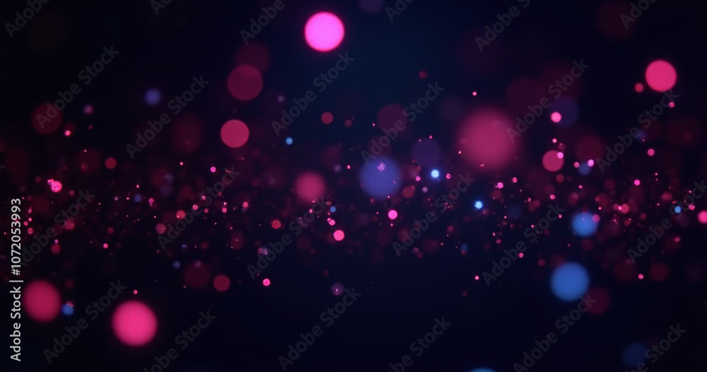 Aufkleber vibrant neon dots of various sizes are scattered across a dark background to create a cosmic starry 