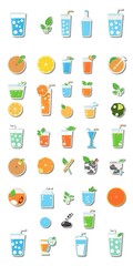 A collection of various refresh icon vectors in different styles and colors, style, update