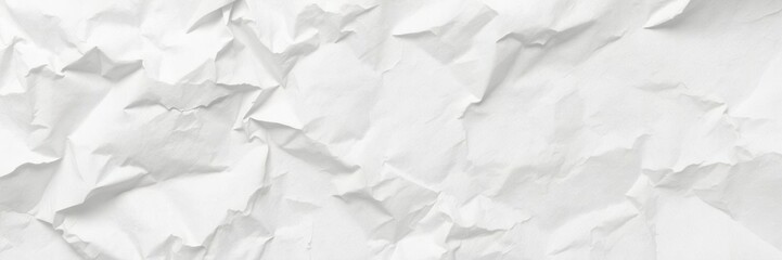 Fototapeta premium A crumpled white paper with soft creases and folds, crinkled, wrinkles
