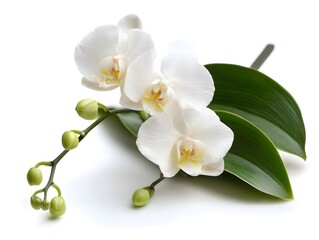 Fototapeta premium white orchid on white background