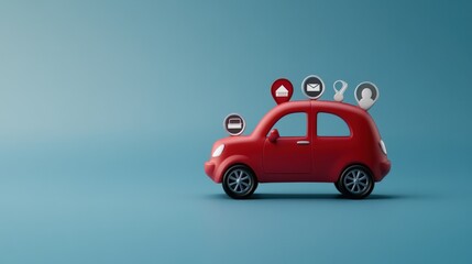 Car model with insurance icons surrounding it, [Comprehensive car insurance], [Full coverage plan]
