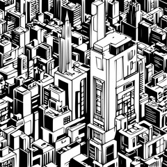 Obraz premium Simplified Building Blueprint