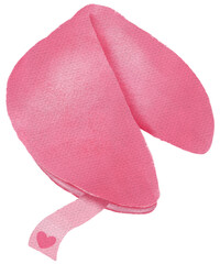 Illustration of pink  fortune cookies to celebrate Valentine's Day