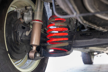 MPV car suspension and rear drive shaft.