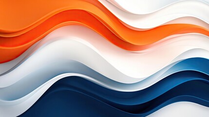 Obraz premium Abstract background with dynamic waves in orange, white, and blue.