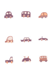 Sheet icons stickers stamps line images 