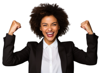 PNG Affrican american businesswoman laughing success person.