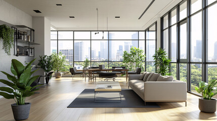 modern living room with furniture