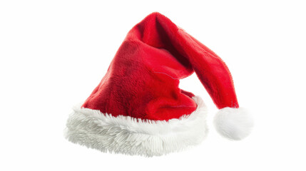 santa claus red hat isolated on white