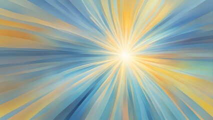 Obraz premium A vibrant abstract illustration featuring rays of light in blue and yellow hues.