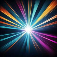 Colorful burst of light with dynamic wave patterns