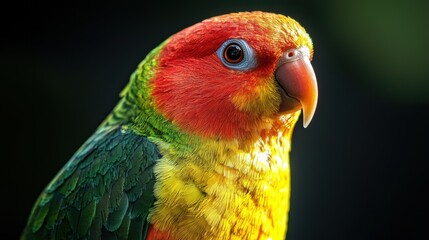 Colorful Bird Portrait with Vibrant Feathers