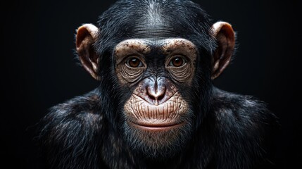 Realistic Portrait of a Chimpanzee with Distinct Features
