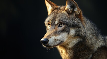 Fototapeta premium Realistic Wolf Portrait in Natural Light