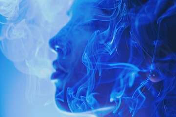 A close-up view of someone smoking a cigarette