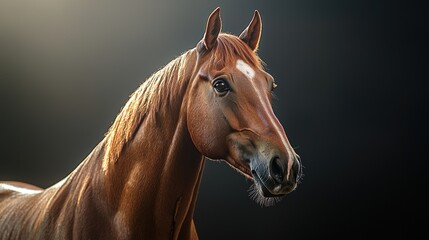 Obraz premium Realistic Portrait of a Beautiful Horse