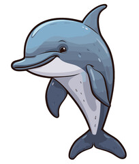 Fototapeta premium Cartoon sticker of a Dolphin