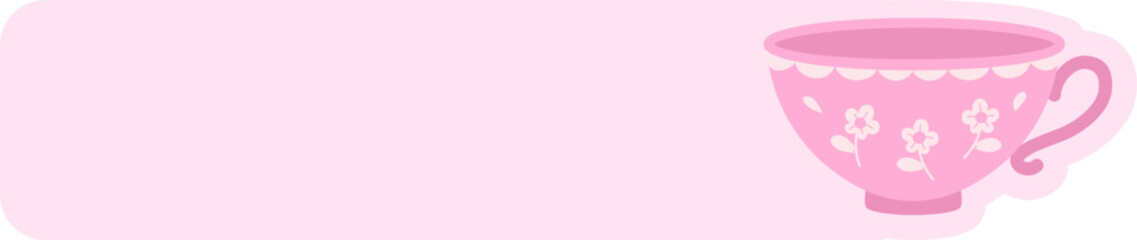 Aesthetic Header Cute Text Box with Colorful Mug