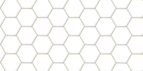 Abstract pattern with hexagonal white and gray technology line paper background. Hexagonal 3d vector grid tile and mosaic structure simple style hexagonal graphic concept. Futuristic surface design.	
