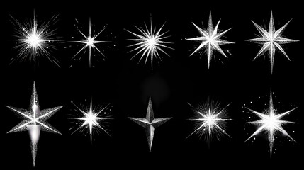 Fototapeta premium Isolate minimalist sparkle star elements. Minimalist. Illustration
